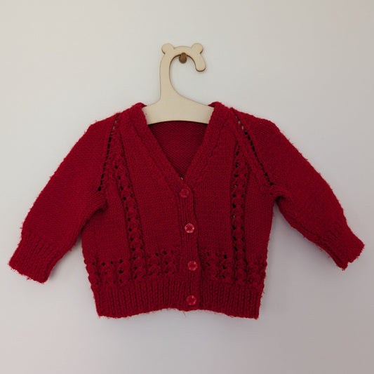 Red Cardi - 0 - 3 M