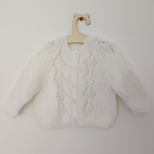 White Cardi - 3 - 6 M