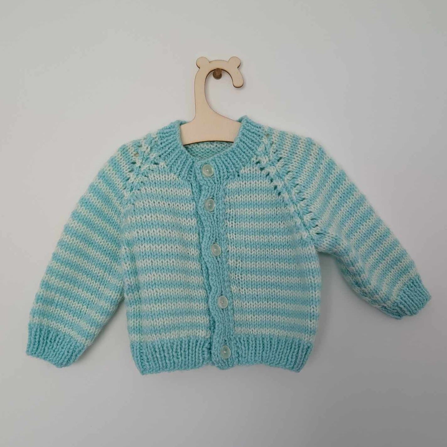 Turquoise Stripe Cardi - 3 - 6 M