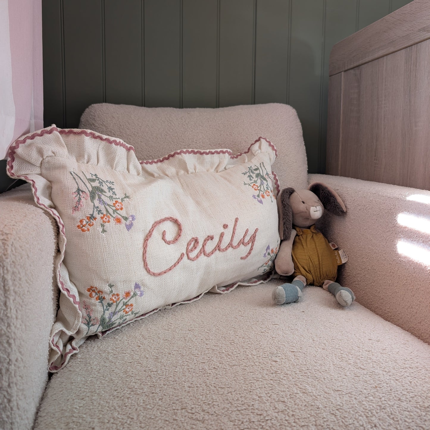 Green Gingham Cushion