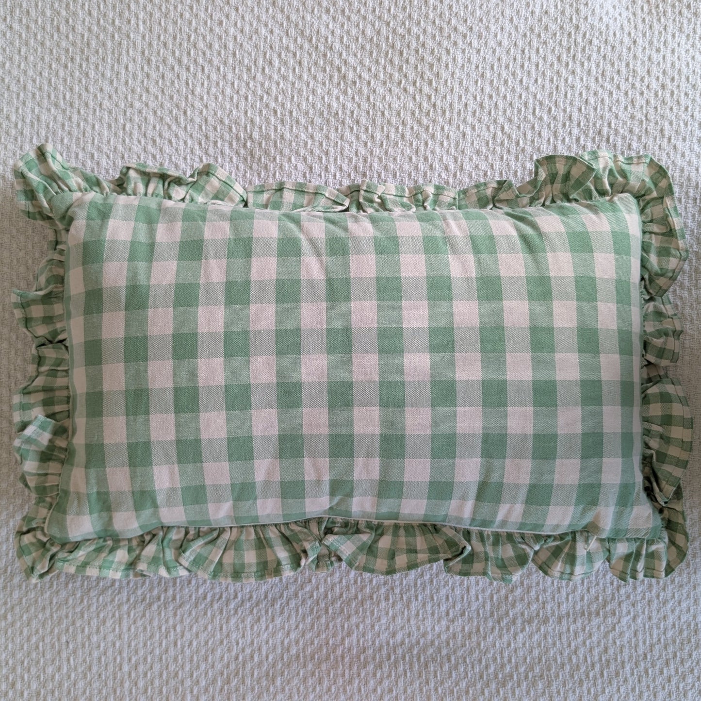 Green Gingham Cushion