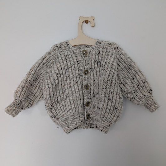 Beige Speckle Cardi - 6 - 9 M